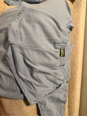Daily Drills Pale Blue Crewneck Sweatshirt & Super Shorts NWOT